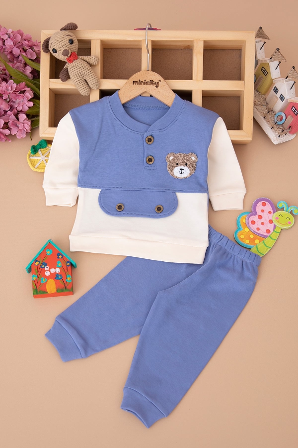 Erkek Bebek Süzene Ayıcıklı Takım - 1063
