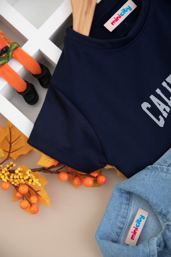 Erkek Çocuk Baggy Kot Üçlü Takım - 2752-1 (3-7 Yaş)